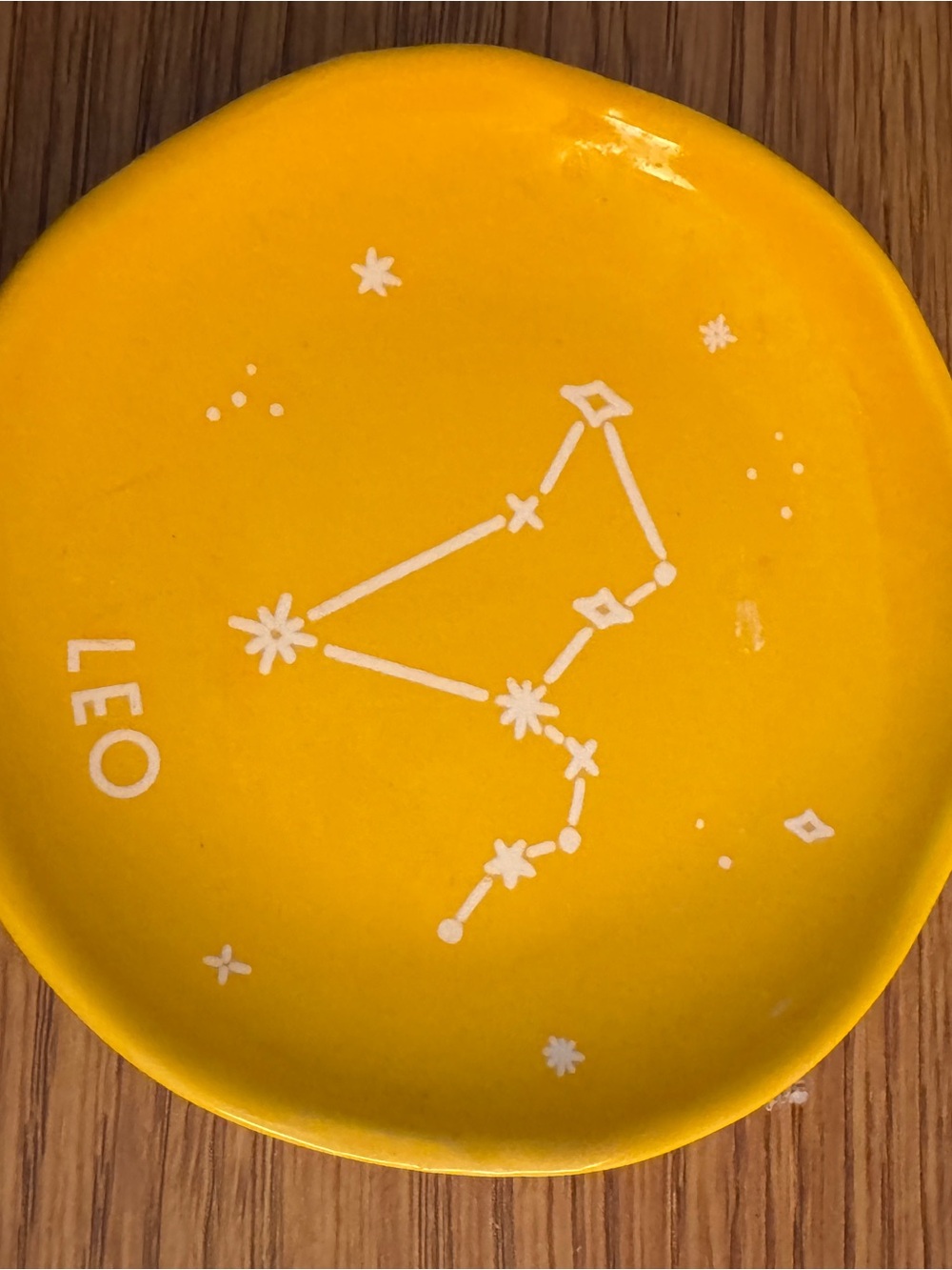 Yellow Leo Constellation Trinket Dish - Ceramic Zodiac Plate